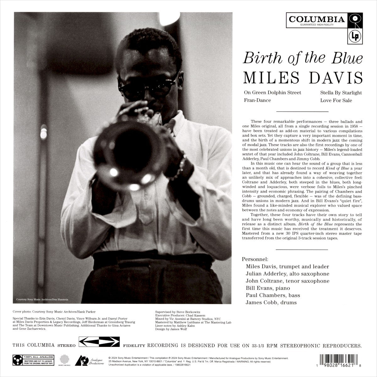 Back Cover: Miles Davis – Birth Of The Blue (Gate, 180 Gram LP Vinyl) Vinyl LP | Relix