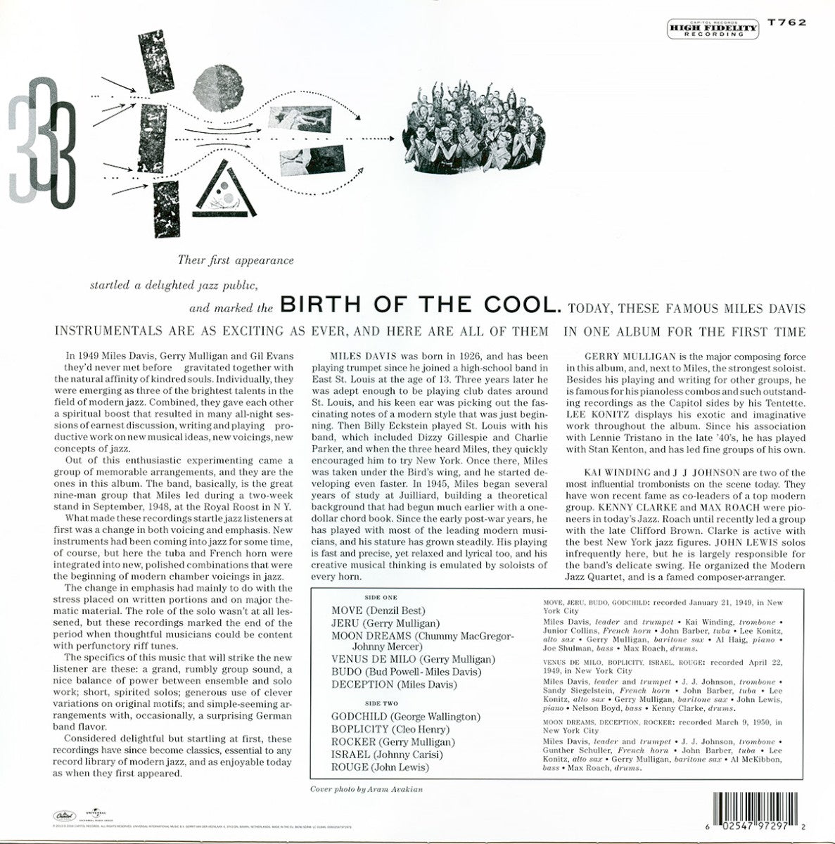 Back Cover: Miles Davis – Birth Of The Cool Vinyl LP | Relix