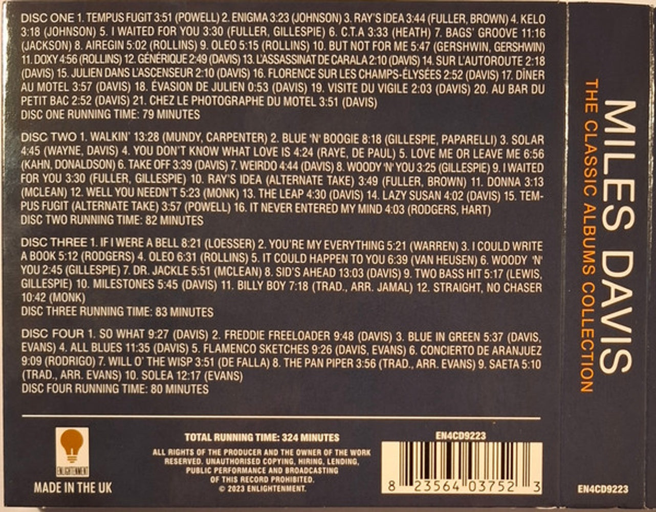 Back Cover: Miles Davis – Classic Albums Collection CD | Relix