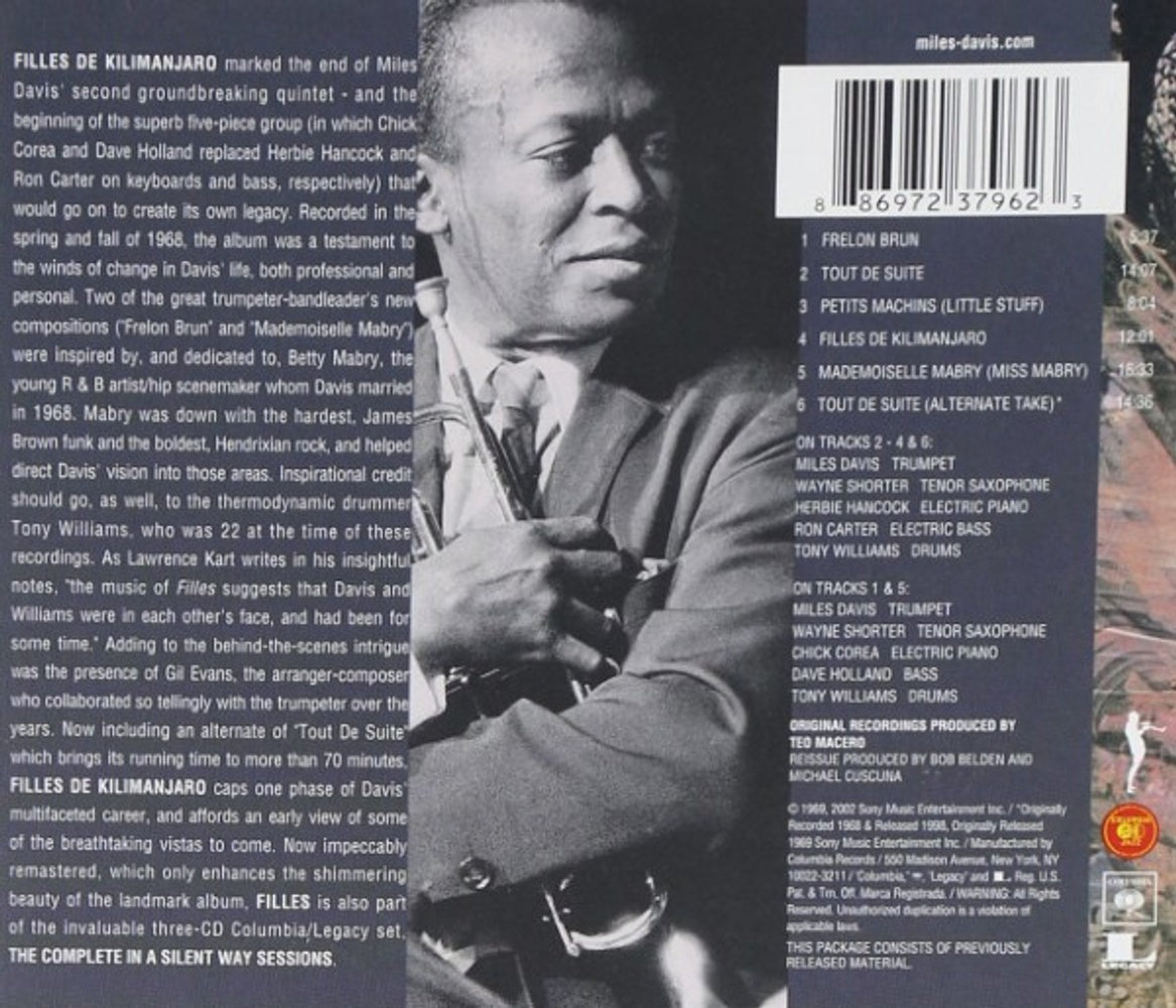 Back Cover: Miles Davis – Filles De Kilimanjaro (Deluxe Edition, Remastered, Bonus Track CD) CD | Relix