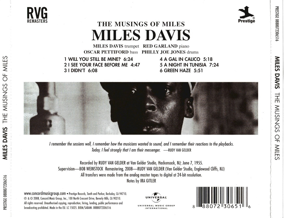 Back Cover: Miles Davis – Musings Of Miles Vinyl LP | Relix