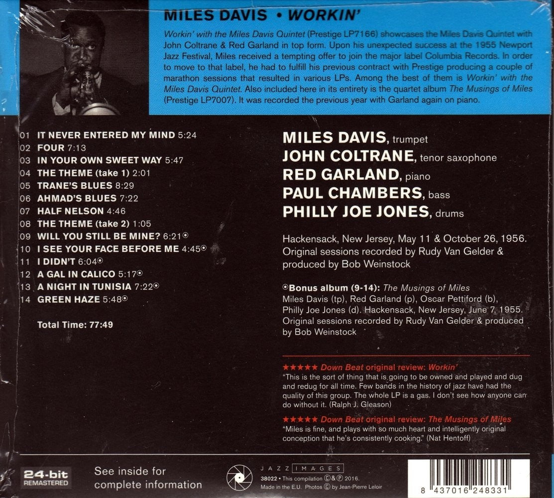 Back Cover: Miles Davis – Workin CD | Relix