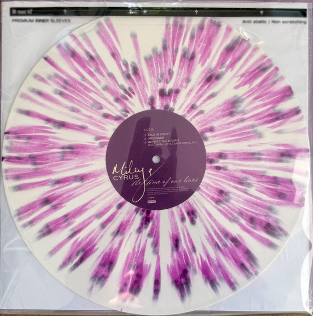 Back Cover: Miley Cyrus – Time Of Our Lives (Colored, Purp, Wht, Spla LP Vinyl) Vinyl LP | Relix