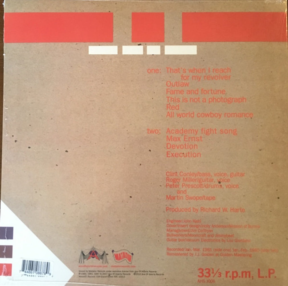 Back Cover: Mission Of Burma – Signals Calls & Marches (Remastered LP Vinyl) Vinyl LP | Relix