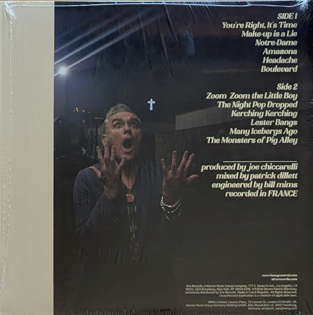 Back Cover: Morrissey – Make-Up Is A Lie (Blue LP Vinyl) Vinyl LP | Relix