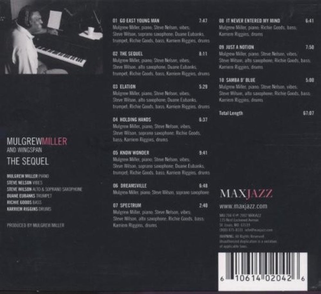 Back Cover: Mulgrew Miller & Wingspan – The Sequel CD | Relix