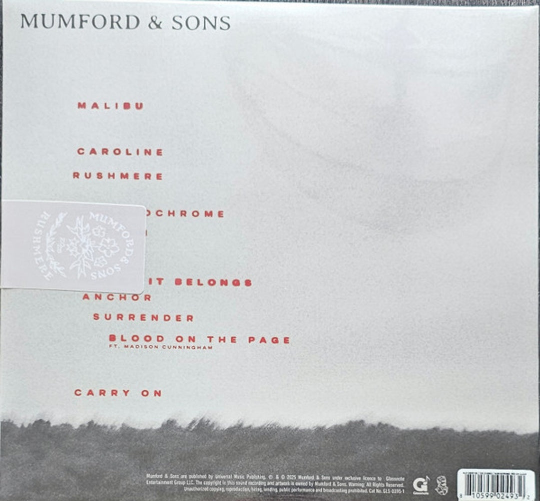 Back Cover: Mumford & Sons – RUSHMERE Vinyl LP | Relix