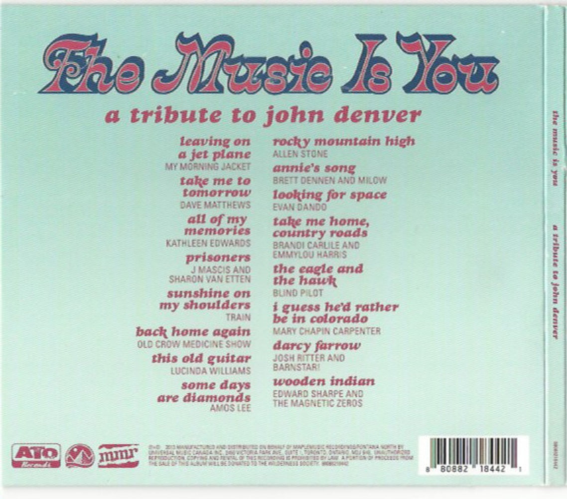 Back Cover: Music Is You A Tribute To John Denver – The Music Is You: A Tribute To John Denver CD | Relix
