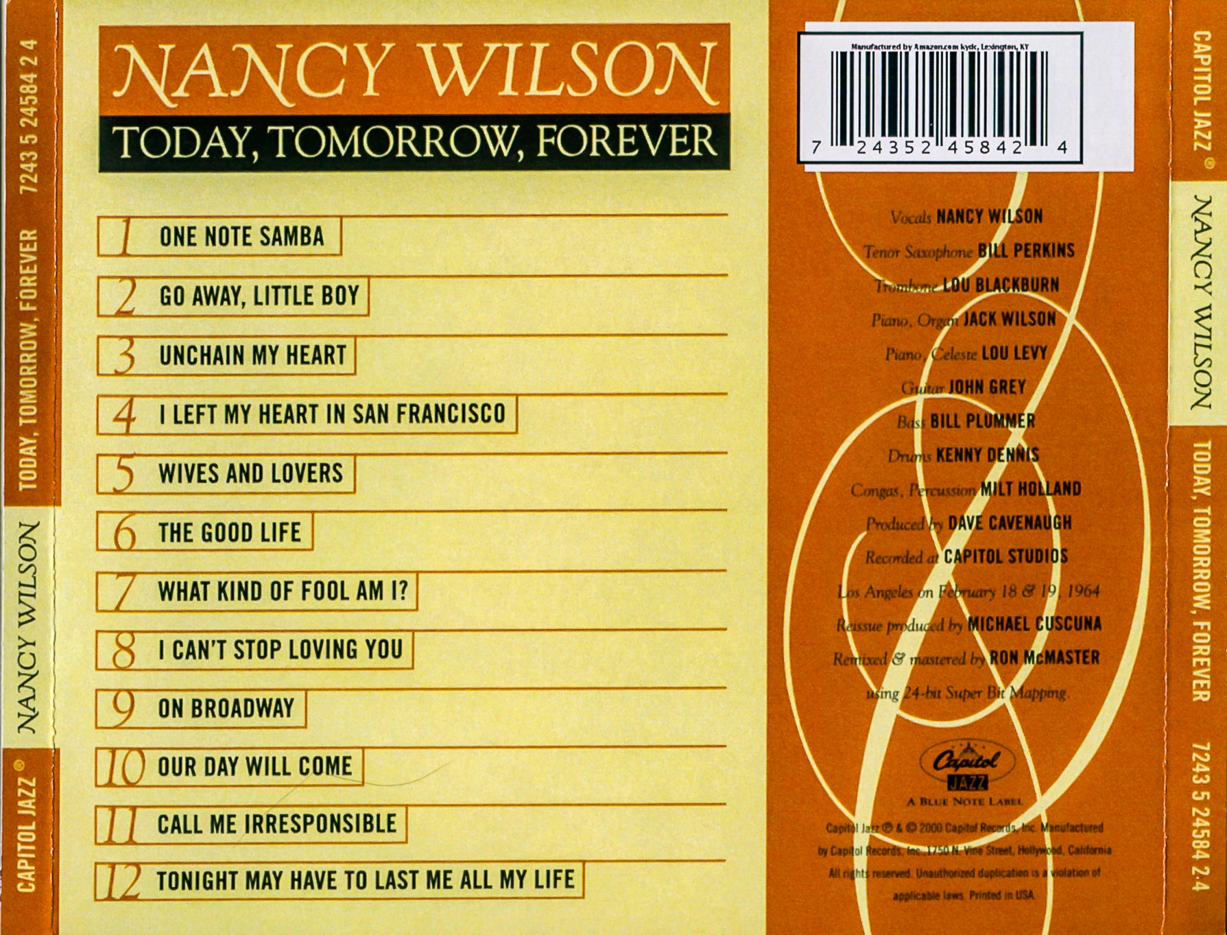 Back Cover: Nancy Wilson – Today, Tomorrow, Forever CD | Relix