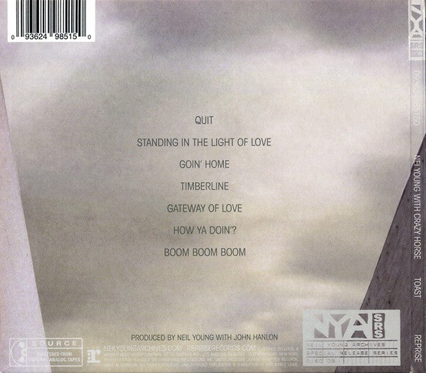 Back Cover: Neil Young with Crazy Horse – Toast CD | Relix