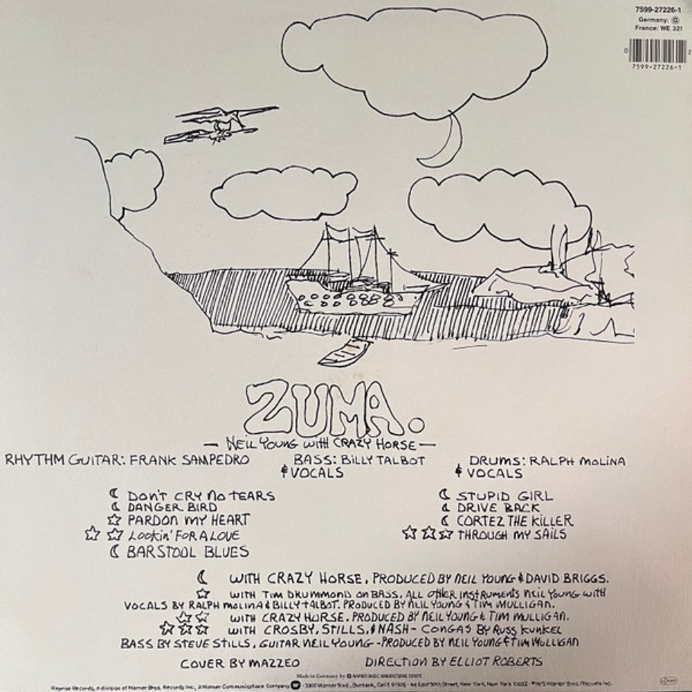 Back Cover: Neil Young – Zuma (Import LP Vinyl) Vinyl LP | Relix