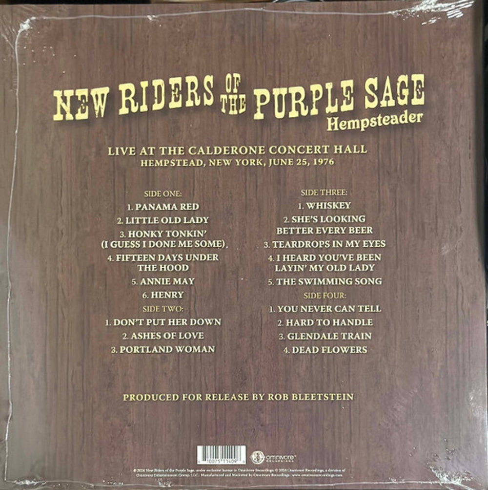 Back Cover: New Riders Of The Purple Sage – Hempsteader: Live At The Calderone Concert Hall Vinyl LP | Relix