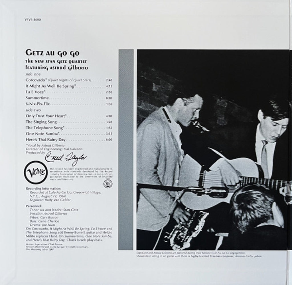 Back Cover: New Stan Getz Quartet – Getz Au Go Go (Verve Acoustic Sounds Series, 180 Gram LP Vinyl) Vinyl LP | Relix
