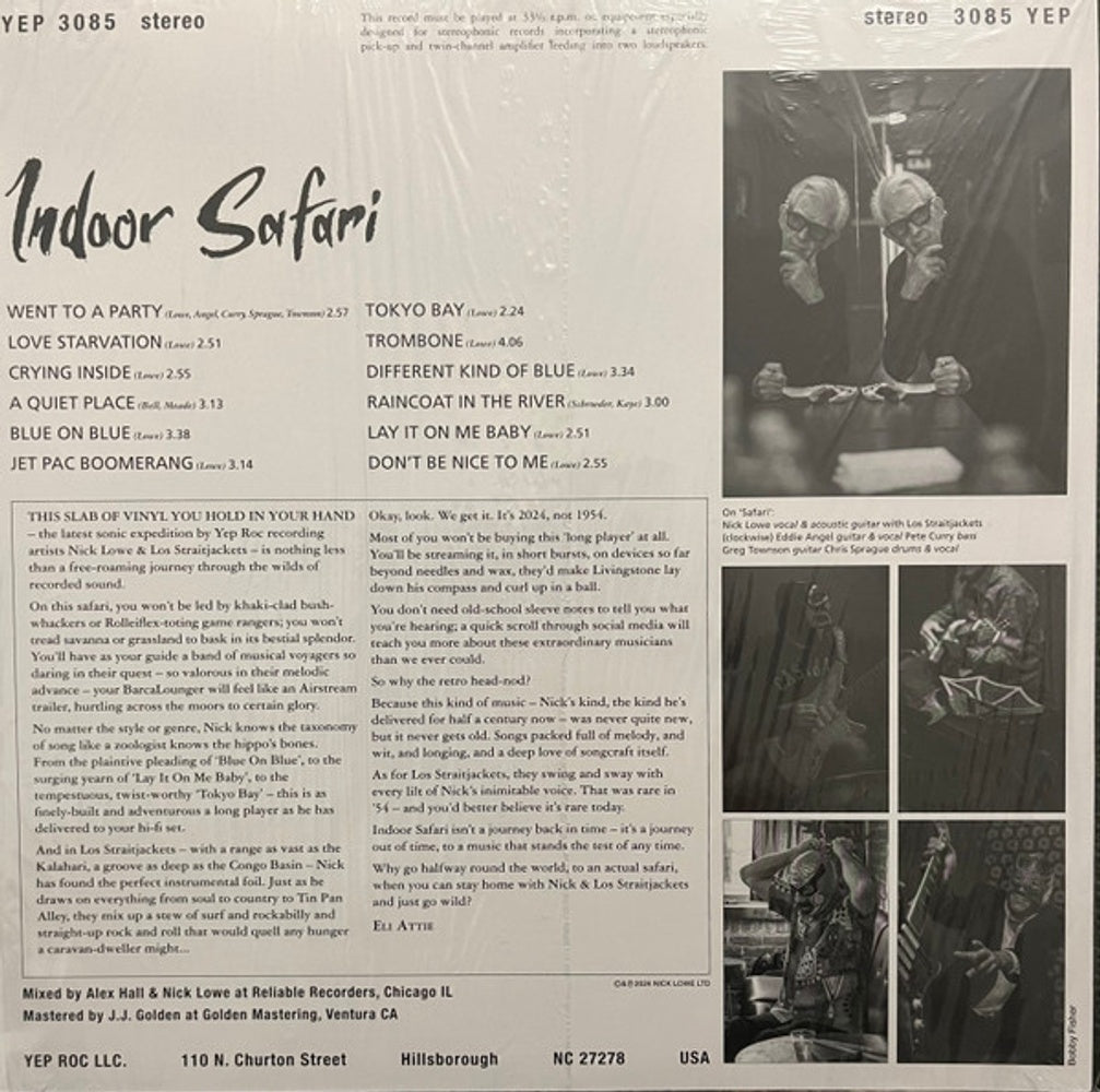 Back Cover: Nick Lowe – Indoor Safari Vinyl LP | Relix