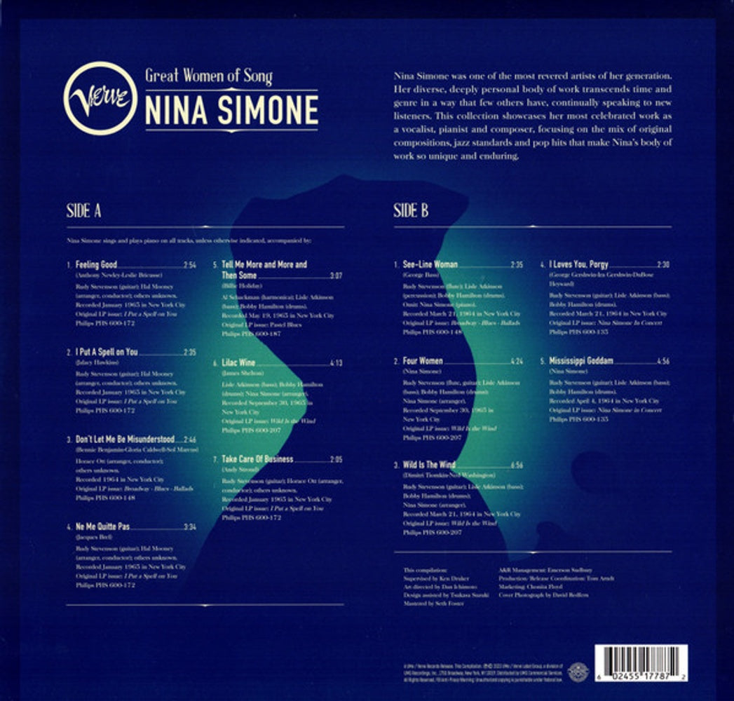 Back Cover: Nina Simone – Great Women Of Song: Nina Simone Vinyl LP | Relix