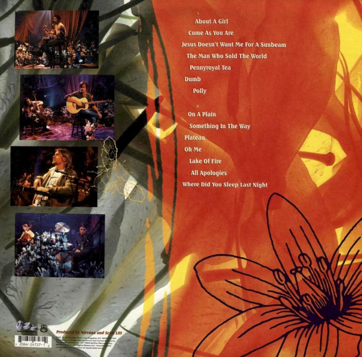 Back Cover: Nirvana – MTV Unplugged in New York Vinyl LP | Relix