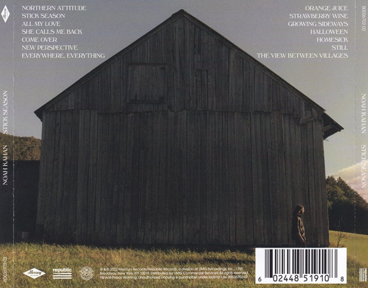 Back Cover: Noah Kahan – Stick Season CD | Relix