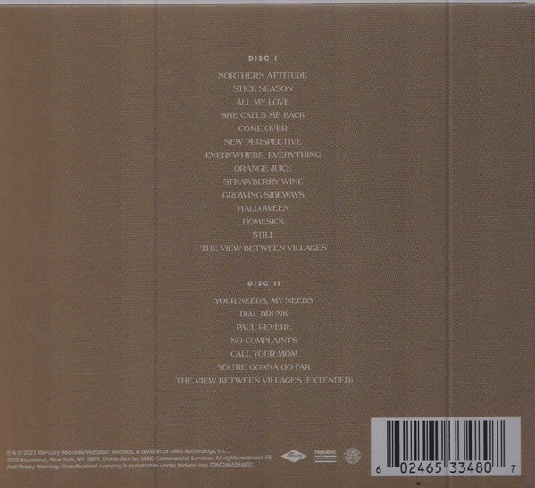 Back Cover: Noah Kahan – Stick Season (We'll All Be Here Forever 2-CD) CD | Relix