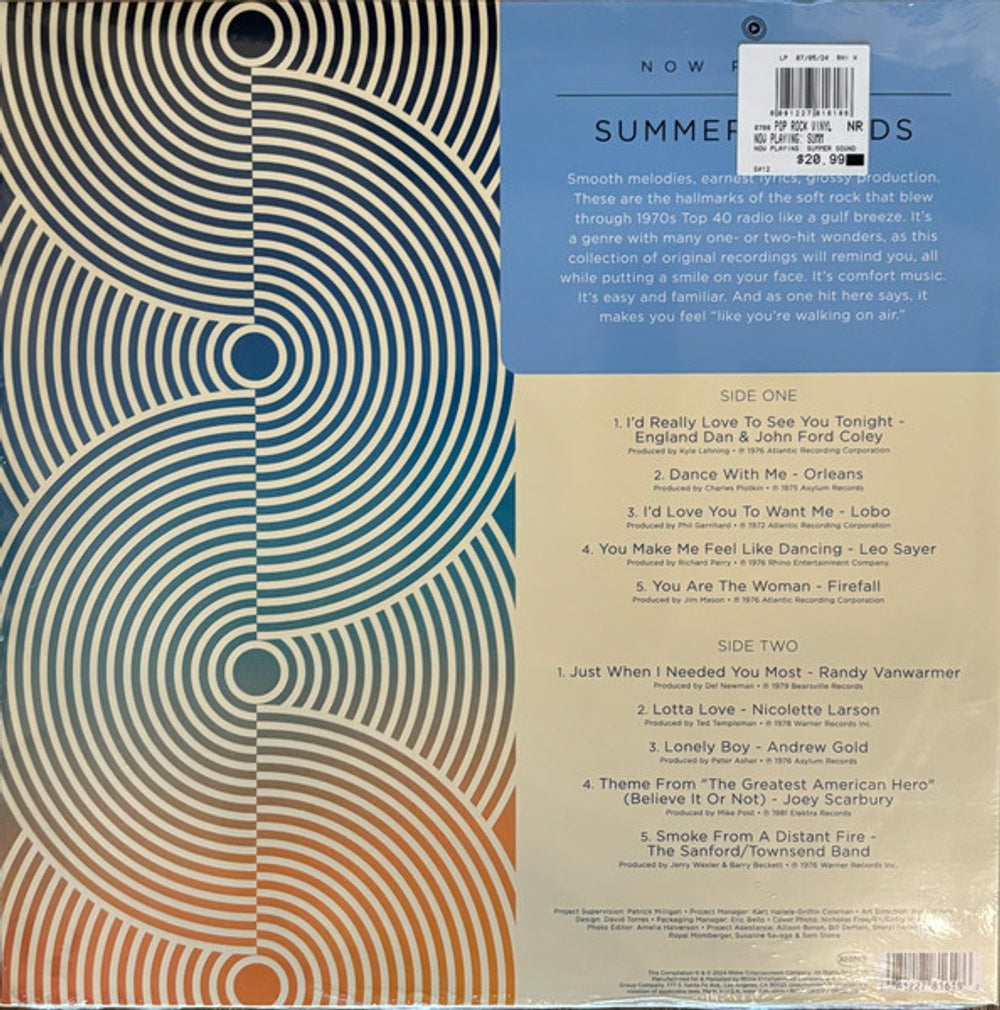 Back Cover: Now Playing: Summer Sounds / Various (Blue) (Colv) – Now Playing: Summer Sounds / Various (Blue, Colored LP Vinyl) Vinyl LP | Relix