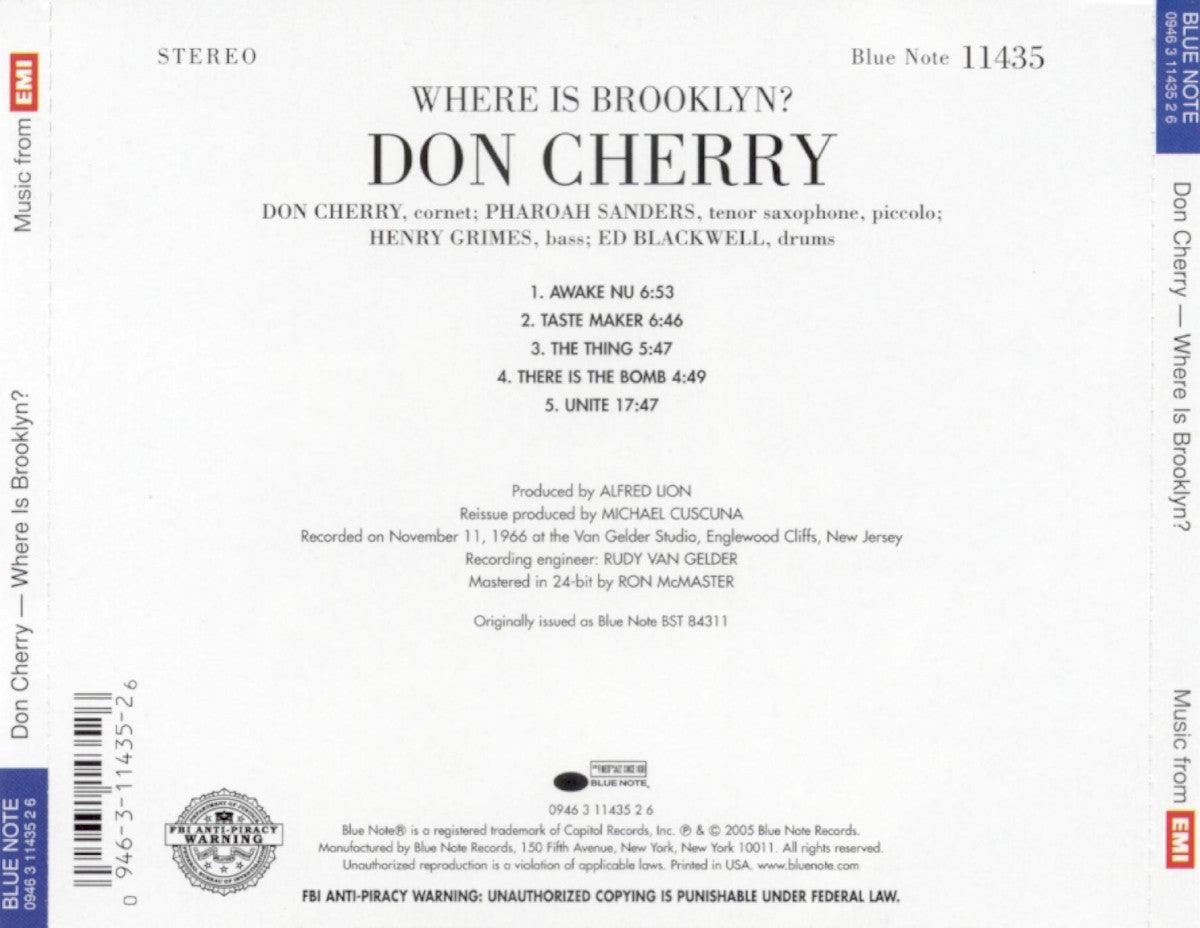 Back Cover: Old And New Dreams – Where Is Brooklyn? CD | Relix