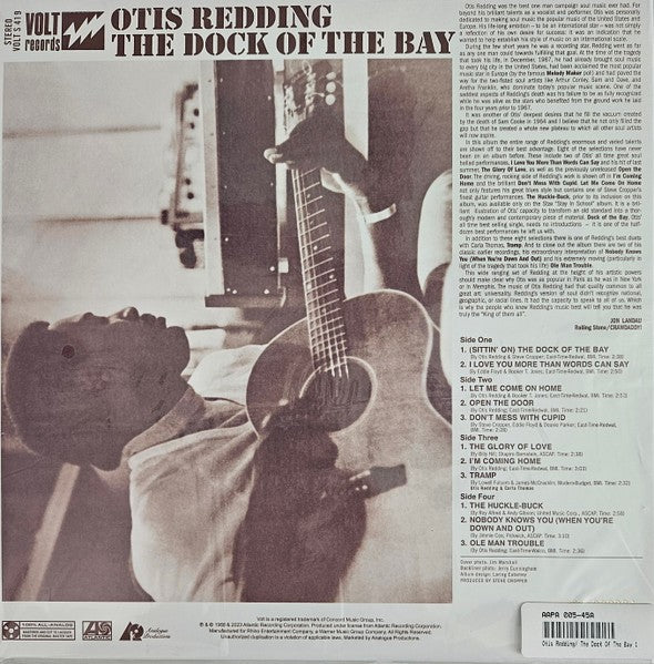 Back Cover: Otis Redding – Dock Of The Bay (Gate, 180 Gram LP Vinyl) Vinyl LP | Relix