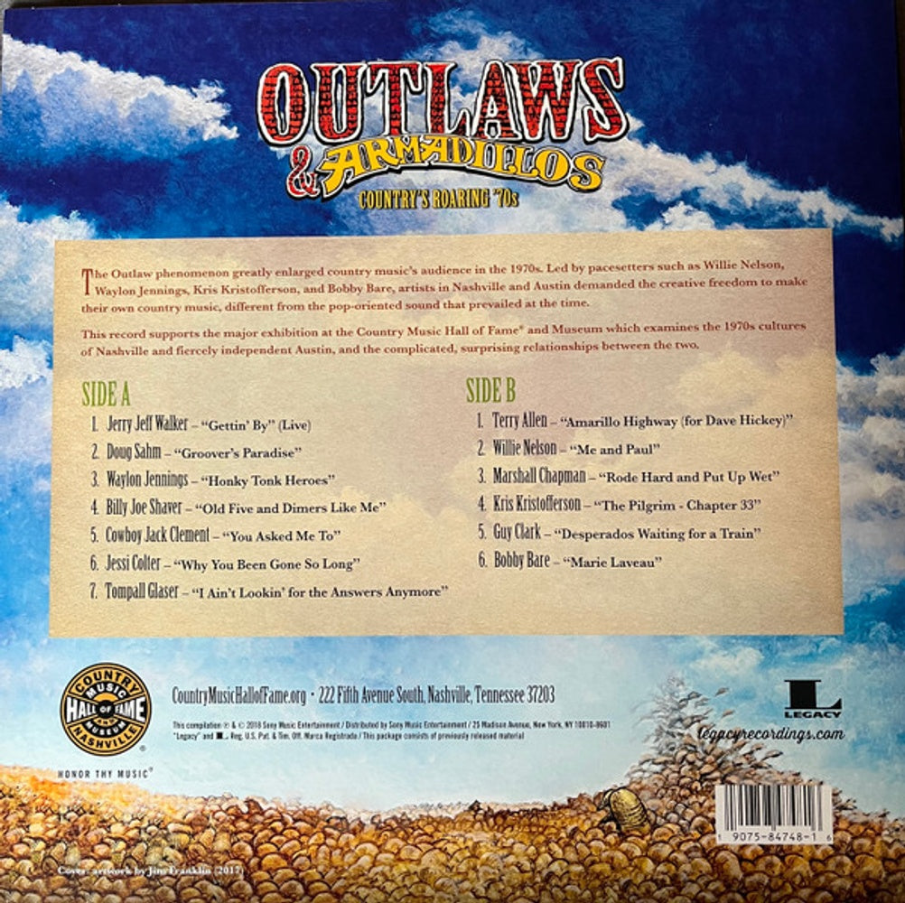 Back Cover: Outlaws & Armadillos Countrys Roaring 70s / Var – Outlaws & Armadillos: Country's Roaring '70s (Various Artists LP Vinyl) Vinyl LP | Relix