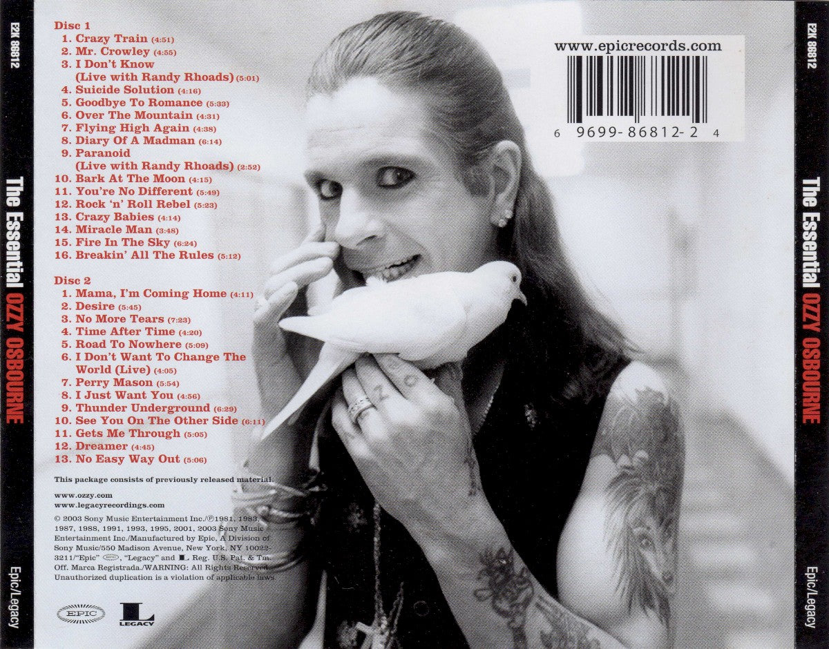 Back Cover: Ozzy Osbourne – Essential Ozzy Osbourne (2-CD) CD | Relix