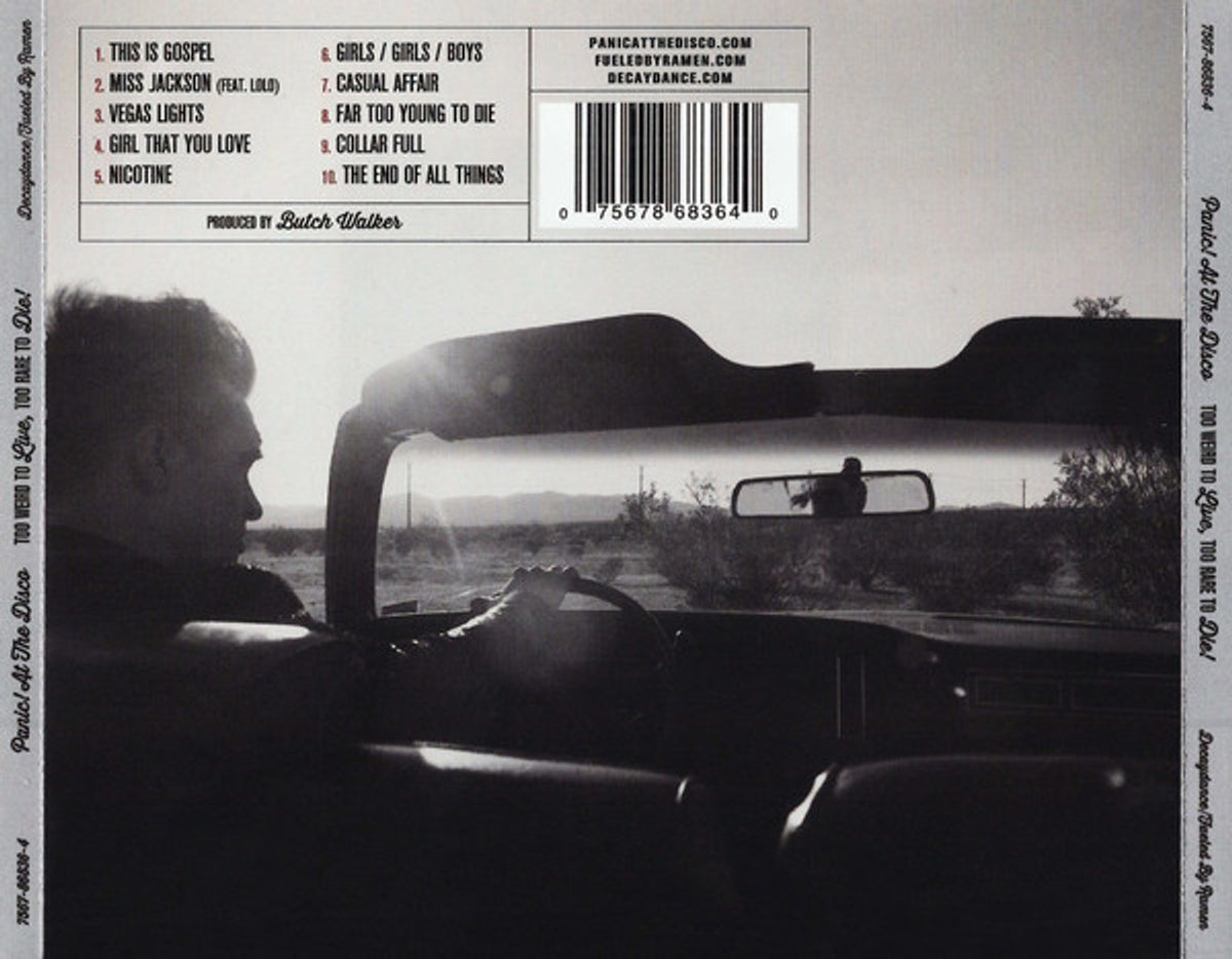 Back Cover: Panic! At The Disco – Too Weird To Live, Too Rare To Die (CD) CD | Relix