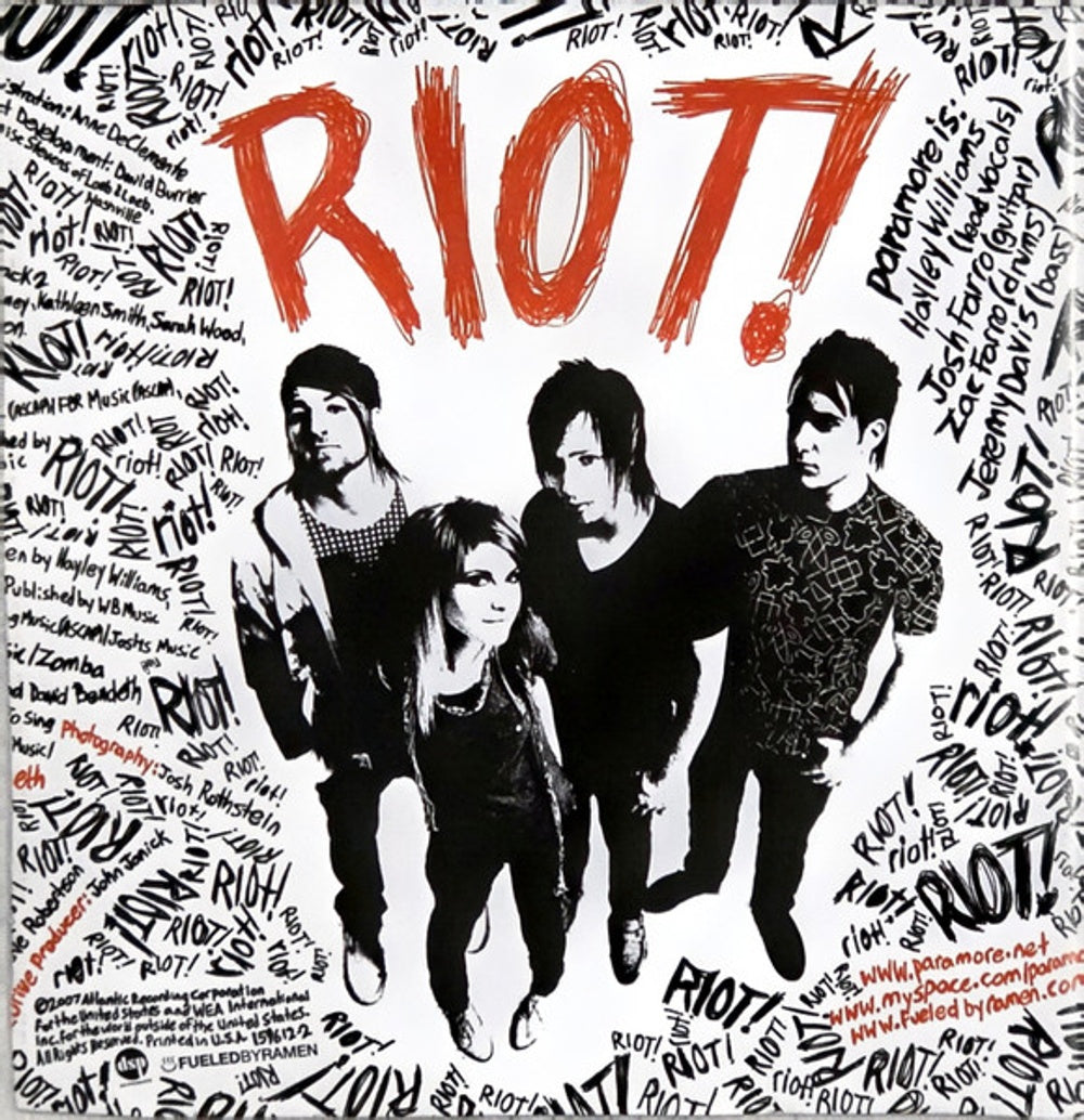 Back Cover: Paramore – Riot! (CD) CD | Relix
