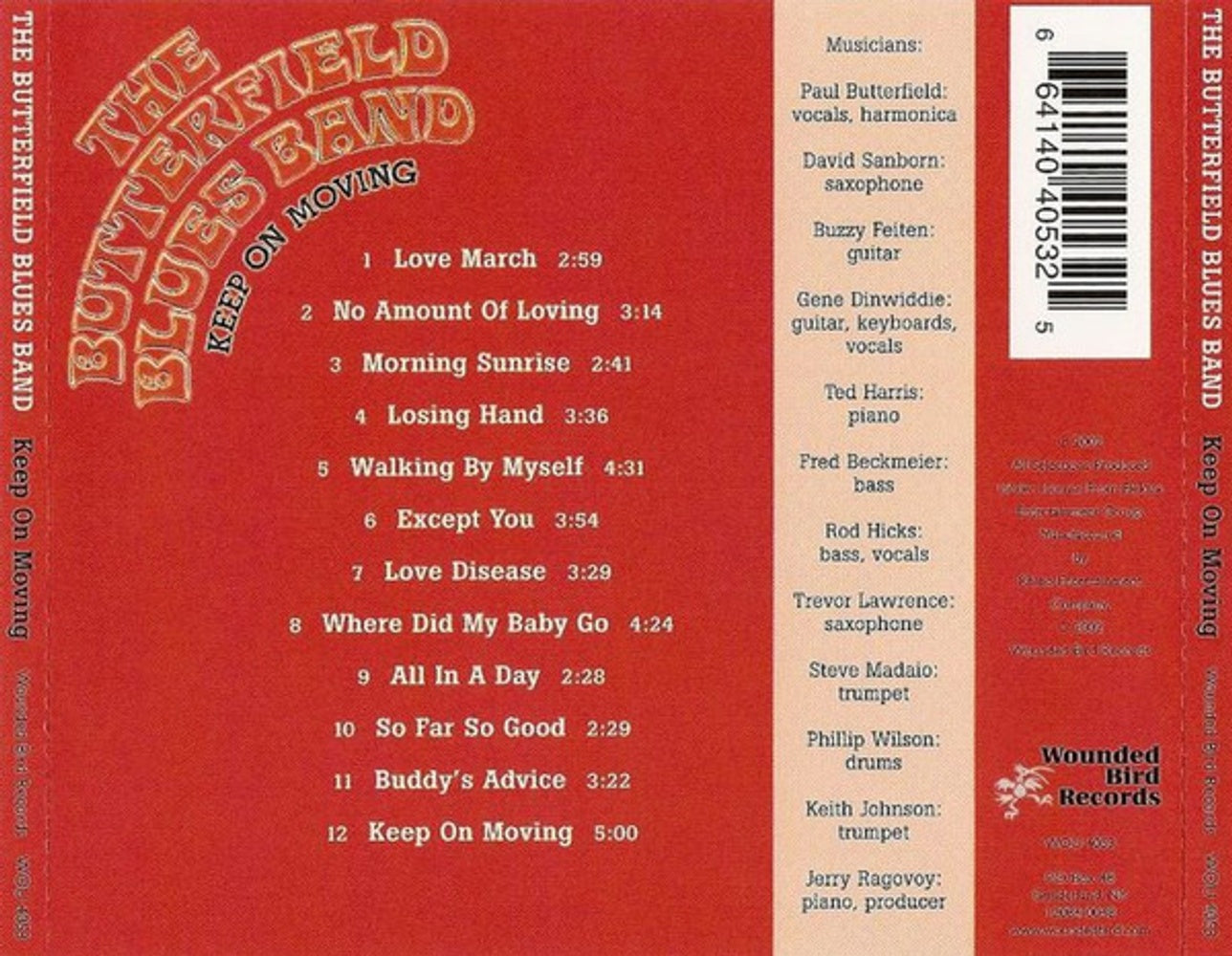 Back Cover: Paul Butterfield Blues Band – Keep on Moving CD | Relix
