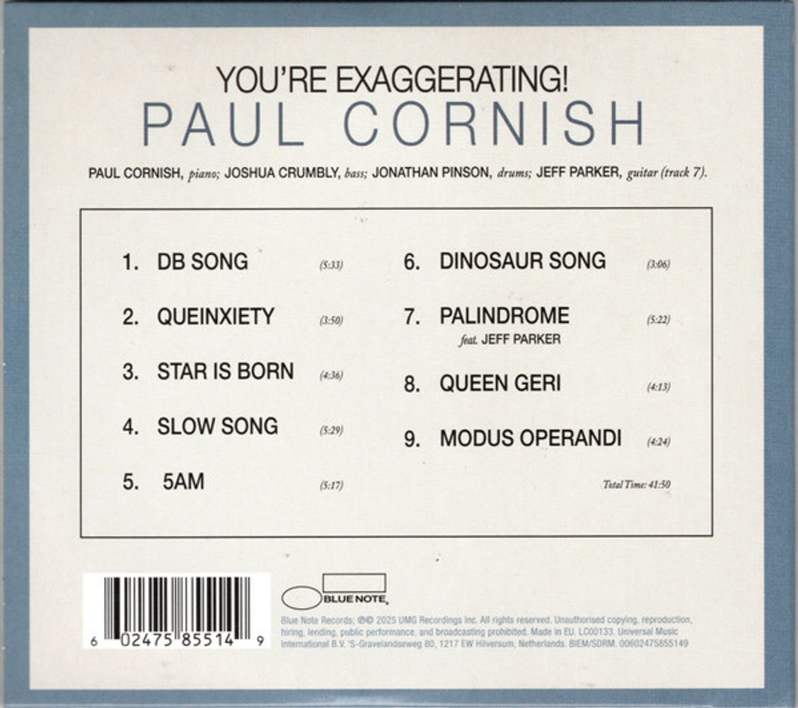 Back Cover: Paul Cornish – You're Exaggerating CD | Relix