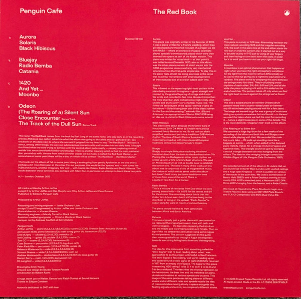 Back Cover: Penguin Café – The Red Book (Translucent LP Vinyl) Vinyl LP | Relix