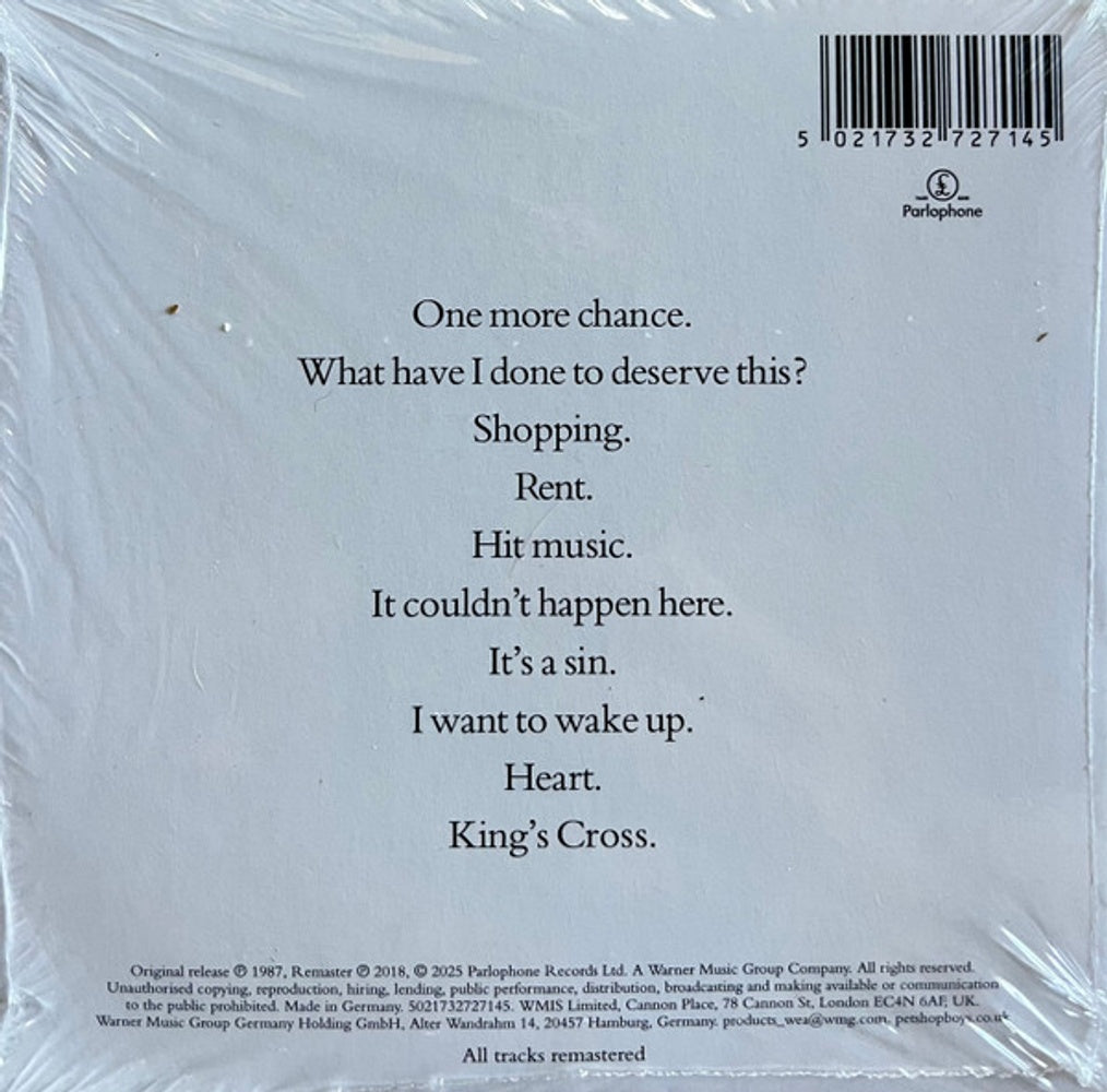 Back Cover: Pet Shop Boys – Actually (Spa CD) CD | Relix
