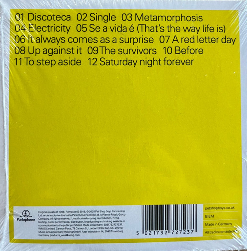 Back Cover: Pet Shop Boys – Bilingual (Spa CD) CD | Relix