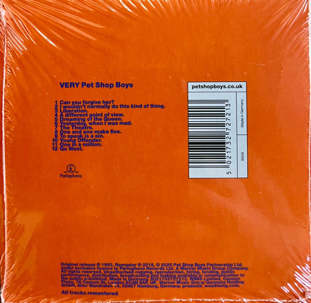 Back Cover: Pet Shop Boys – Very (Spa CD) CD | Relix
