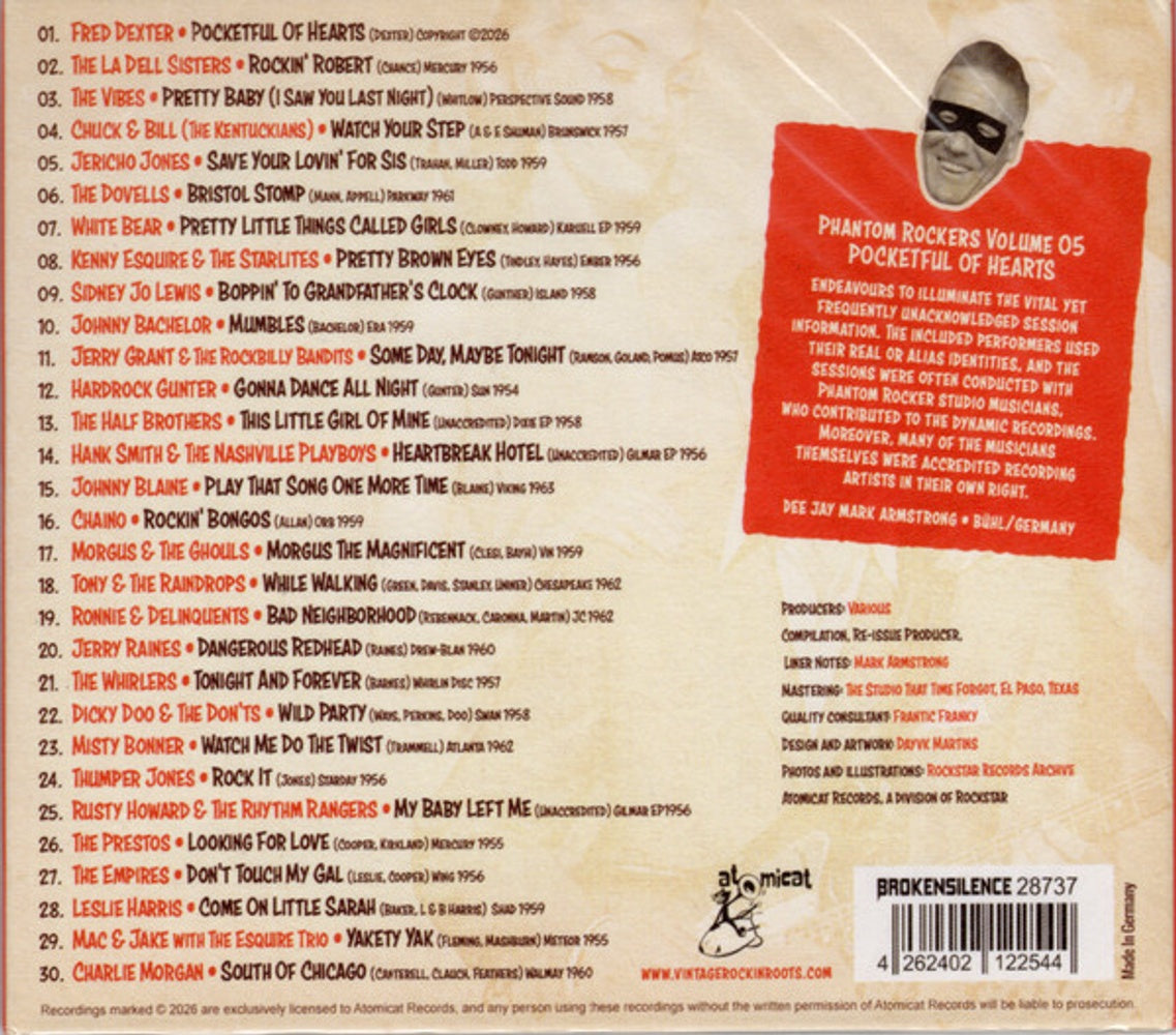 Back Cover: Phantom Rockers: Pocketful Of Hearts / Various – Phantom Rockers: Pocketful Of Hearts / Various CD | Relix