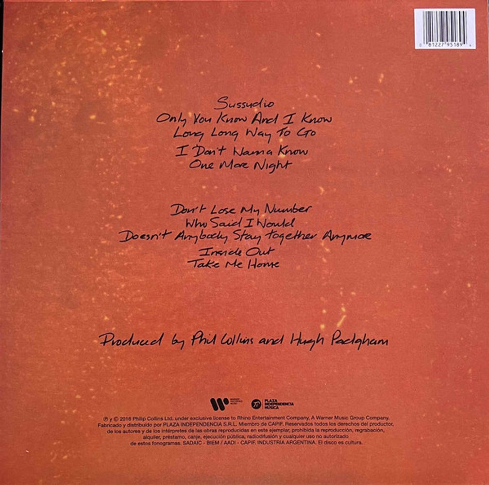 Back Cover: Phil Collins – No Jacket Required: Remastered Vinyl LP | Relix