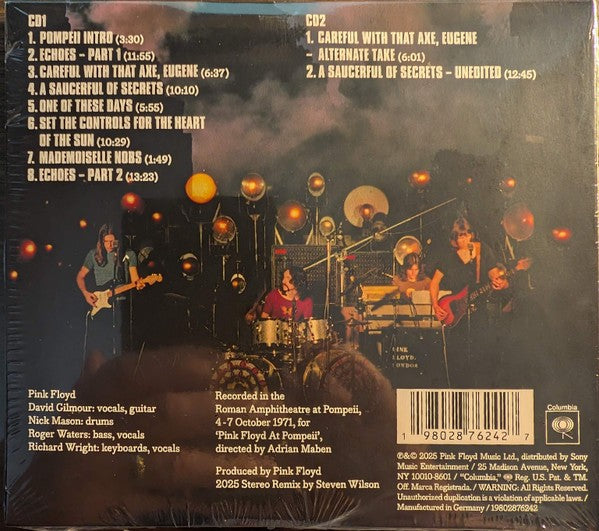 Back Cover: Pink Floyd – Pink Floyd At Pompeii - MCMLXXII CD | Relix