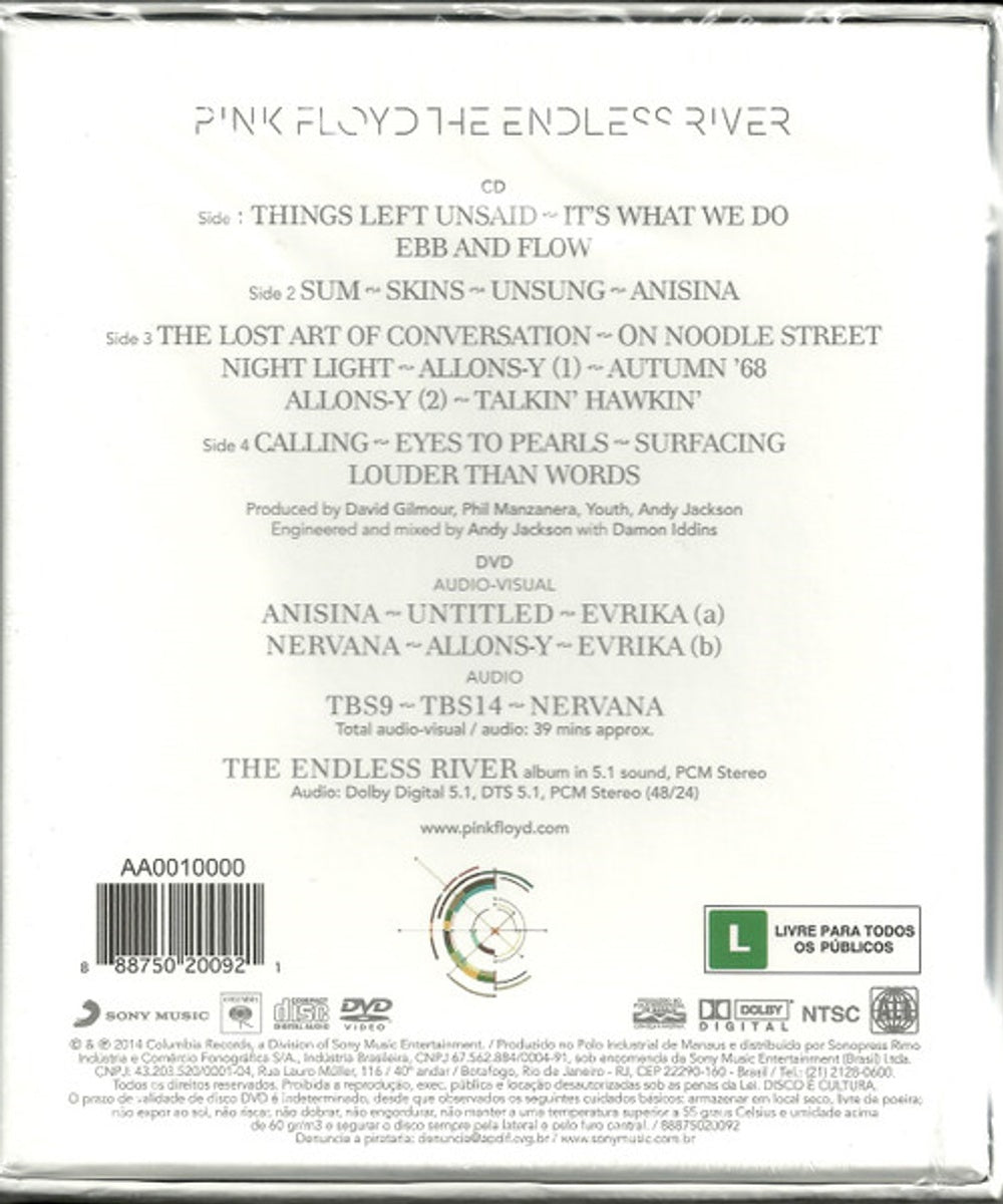 Back Cover: Pink Floyd – The Endless River (Deluxe Casebook Edition w/DVD CD) CD | Relix