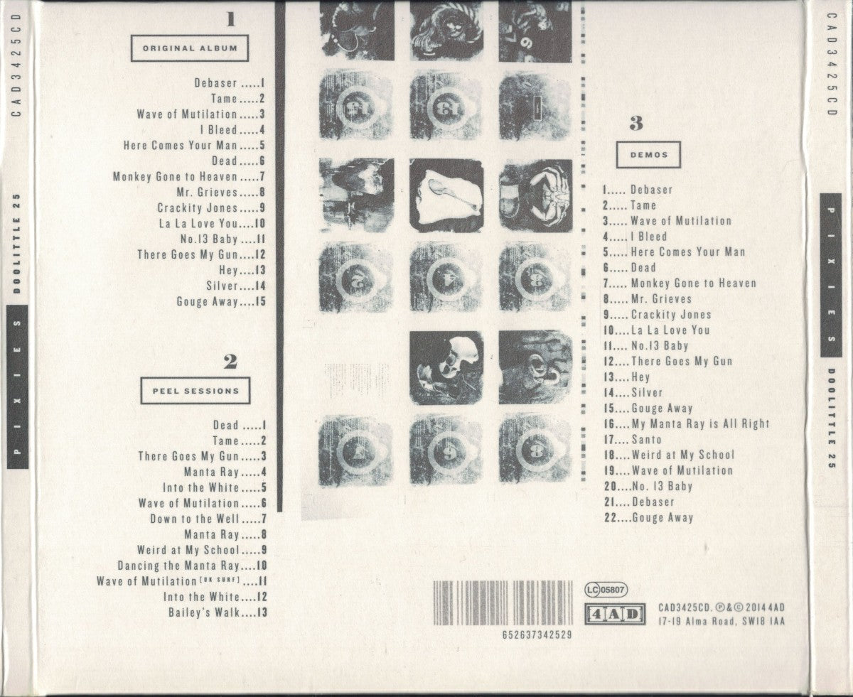 Back Cover: Pixies – Doolittle 25: B-Sides Peel Sessions & Demos (3-CD) CD | Relix