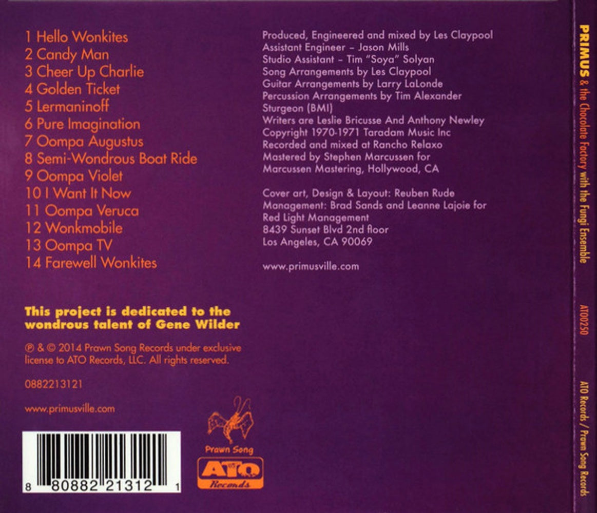 Back Cover: Primus – Primus & the Chocolate Factory with the Fungi Ense CD | Relix