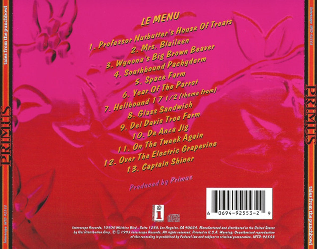 Back Cover: Primus – Tales from the Punchbowl CD | Relix