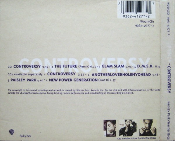Back Cover: Prince – Controversy Vinyl LP | Relix