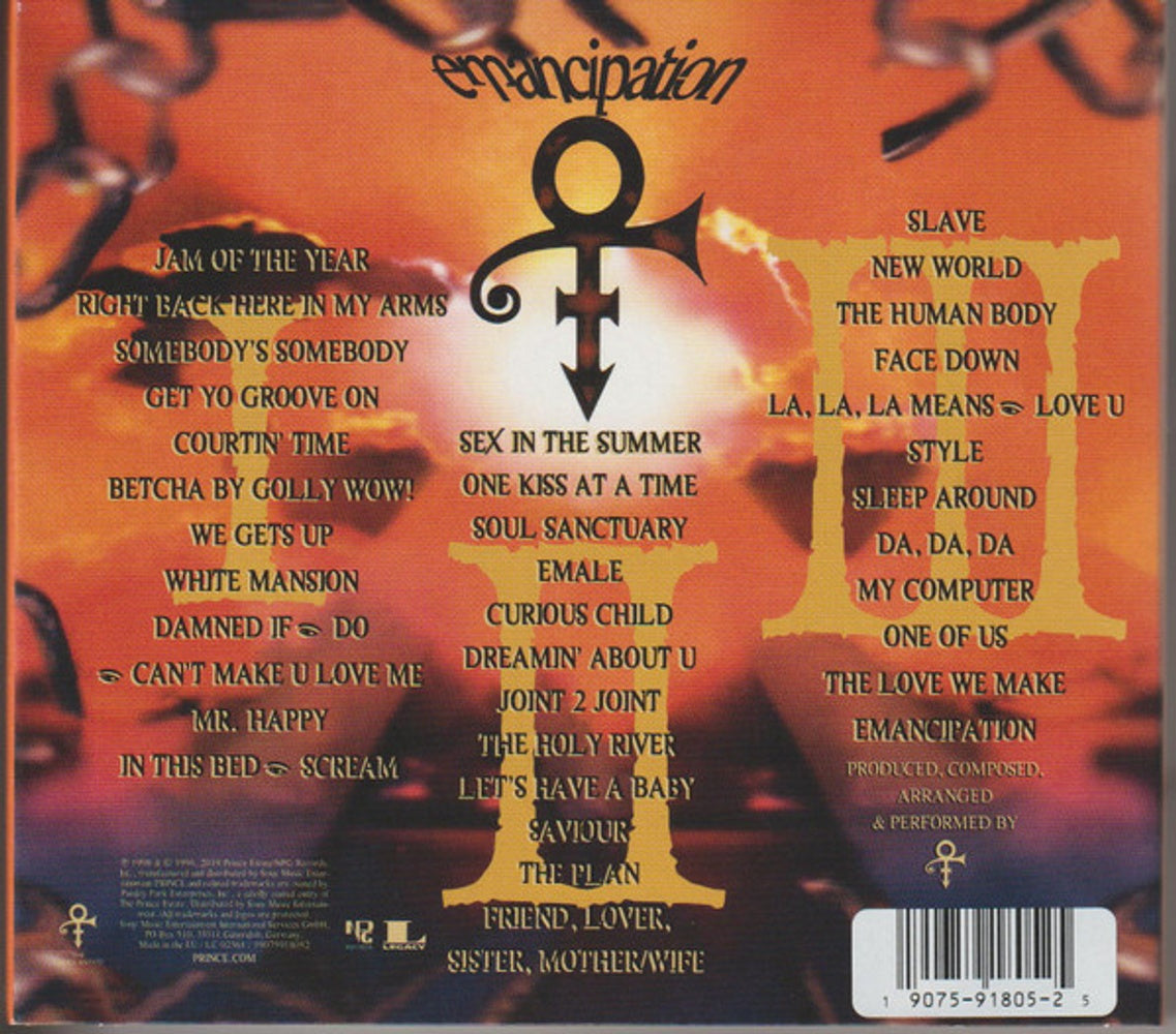 Back Cover: Prince – Emancipation CD | Relix