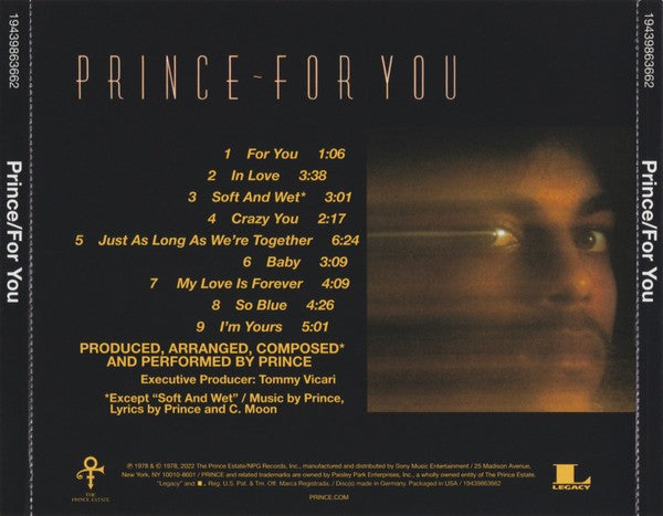 Back Cover: Prince – For You CD | Relix