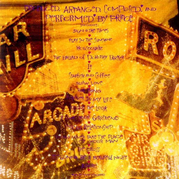 Back Cover: Prince – Sign O’ The Times (2-LP Vinyl) Vinyl LP | Relix