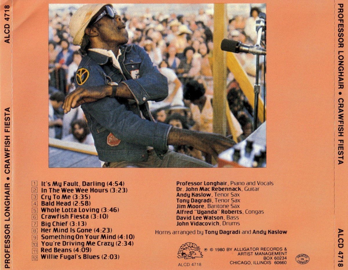 Back Cover: Professor Longhair – Crawfish Fiesta CD | Relix