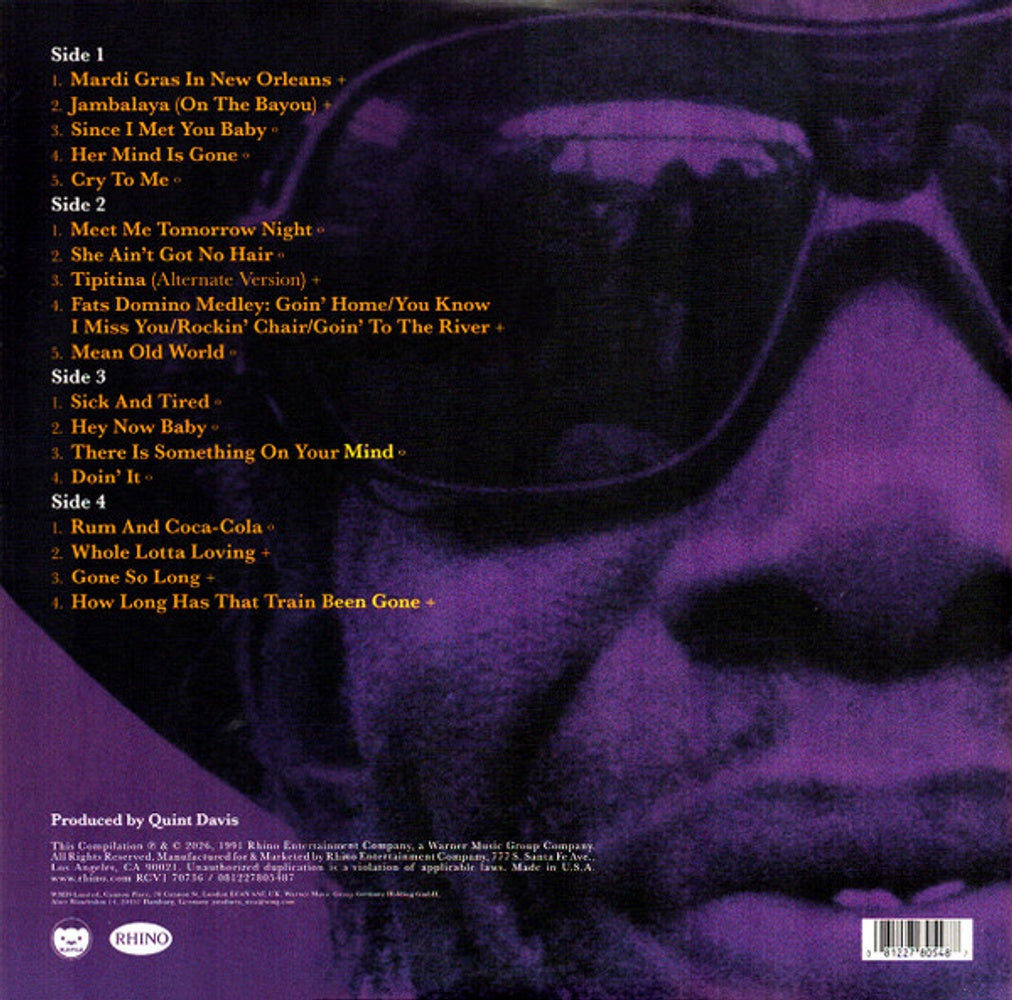 Back Cover: Professor Longhair – The Last Mardi Gras (RSD 2026 LP Vinyl) Vinyl LP | Relix