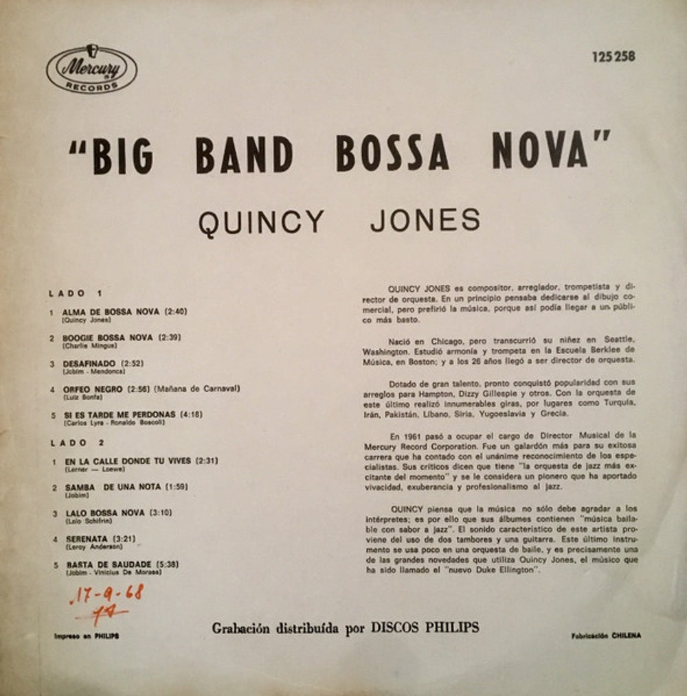 Back Cover: Quincy Jones – Big Band Bossa Nova CD | Relix