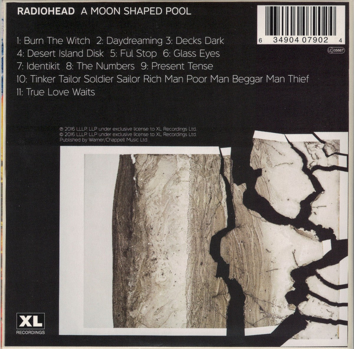 Back Cover: Radiohead – A Moon Shaped Pool CD | Relix